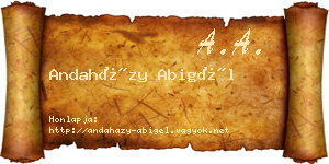 Andaházy Abigél névjegykártya